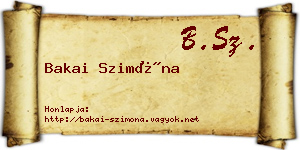 Bakai Szimóna névjegykártya